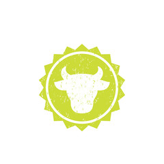 cow head, cattle farm logo, vector badge