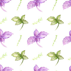 Basil seamless pattern