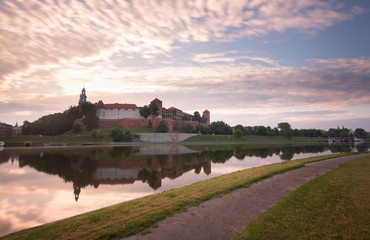 Krakow. Sunrise view of the city landscape.