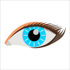 Woman Eye. Face Body Icon. Vector Illustration Label