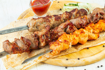 Grilled meat kebab mix