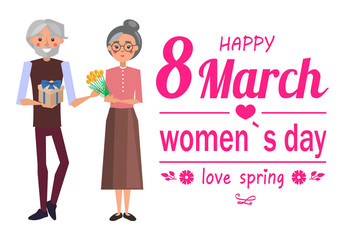 Happy 8 March Womens Day, Vector Illustration