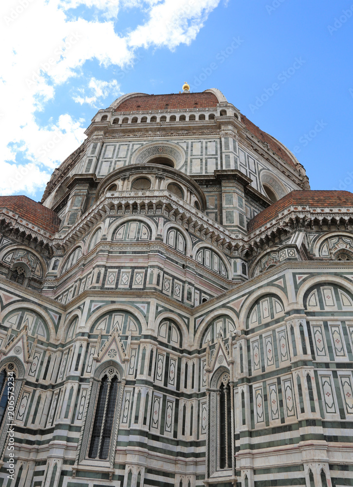 Wall mural dome of the Florence Duomo in Italy with big golden sphere on to