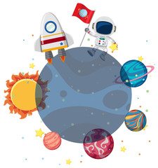 Fototapeta premium An Astronaut in the Space