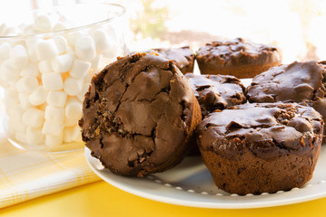 Homemade Chocolate Marshmallow Muffins