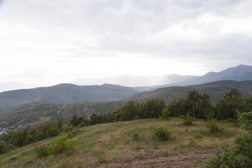 Clouds over mountains