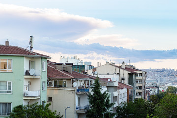 Fototapeta na wymiar residential district in Ankara city in evening