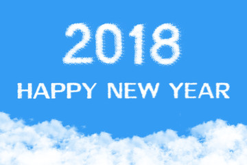 Fototapeta premium Happy New Year 2018 ,cloud concept