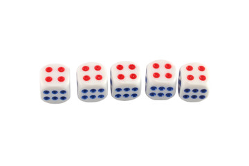 Dice isolated on white background