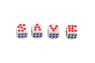 Save Dice isolated on white background