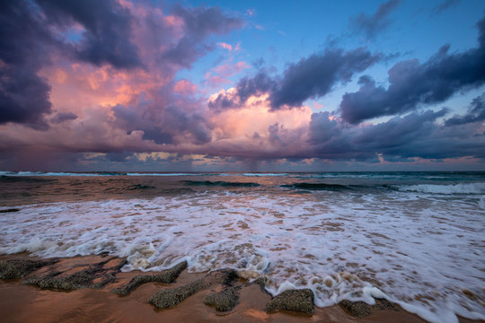 Dramatic Storm Sky Above Indian Ocean From Beaches Of Mozambique