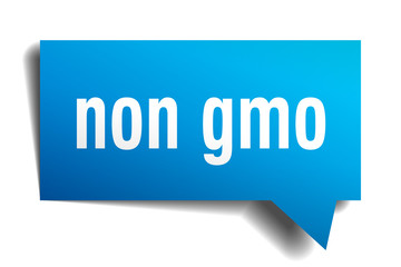 non gmo blue 3d speech bubble