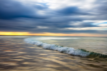 Blurred waves and Indian ocean coastline - Mozambique