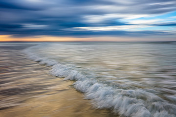 Blurred waves and Indian ocean coastline - Mozambique