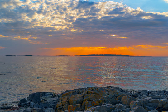 Lovely sunset over the Hallands vadero island in Sweden.