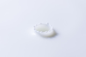Fototapeta na wymiar Drop falling on milk, cream, dairy product. Yogurt milkshake swirl texture. Graphic design element for packaging, advertisement flyer, poster. Cream splash with circle ripple and drop.