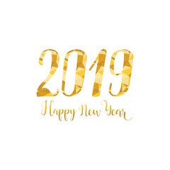 Happy New Year 2019 design elements for design of gift cards, brochures, flyers, posters. Lettering