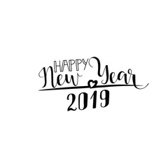 Fototapeta premium Happy New Year 2019 design elements for design of gift cards, brochures, flyers, posters. Lettering