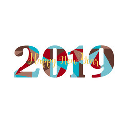 Happy New Year 2019 design elements for design of gift cards, brochures, flyers, posters.