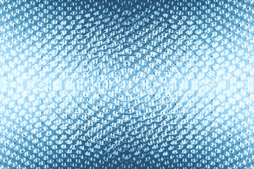 Spherical warp of space. Fantastic background image of wormhole of cyan color.