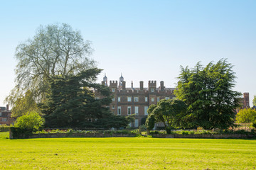 Eton College. Fields and main building. England, Windsor. UK
