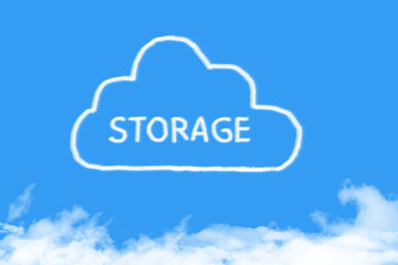 concept cloud storage shape on blue sky