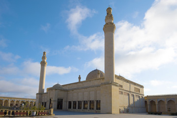 Fototapeta premium Ancient Friday cathedral Juma mosque in the town of Shemahy on a sunny day. Azerbaijan
