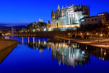 Fototapeta na wymiar Gothic medieval cathedral of Palma de Mallorca, Spain