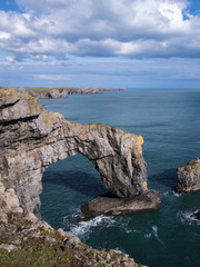 Fototapeta premium Green Bridge of Wales St Govans Headland Pembrokeshire Wales