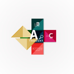 Abstract geometric option infographic banners, a b c steps process