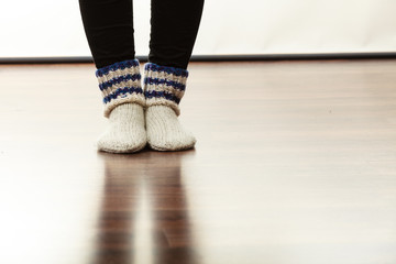 Obraz na płótnie Canvas Warm female socks perfect for winter