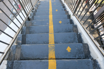 Overpass stairs in the city