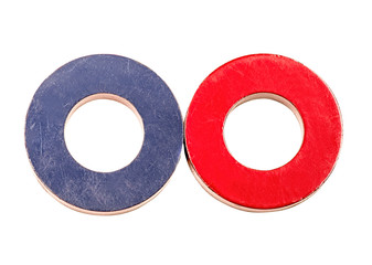 two ring magnets isolated on white background with clipping path © dark_blade