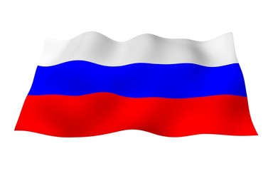 Waving flag of the Russian Federation. The National. State symbol of the Russian. 3D illustration