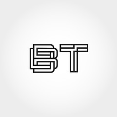 Initial Letter BT Logo Template Design