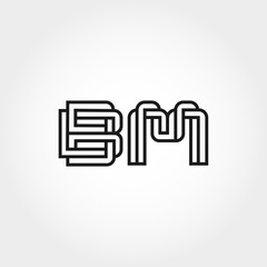 Initial Letter BM Logo Template Design