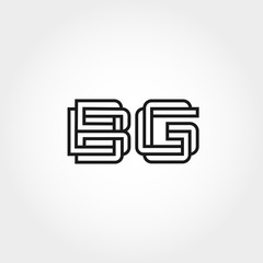 Initial Letter BG Logo Template Design
