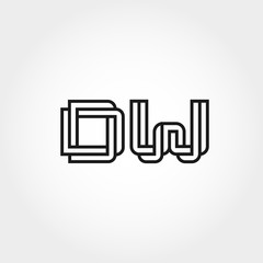 Initial Letter DW Logo Template Design
