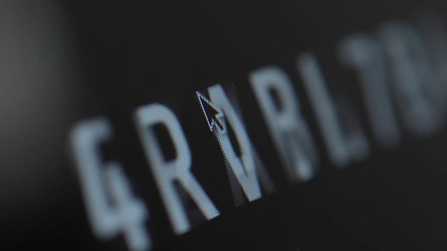 Password Cracking Concept. Running Process of the Password Crack. Computer Screen Closeup