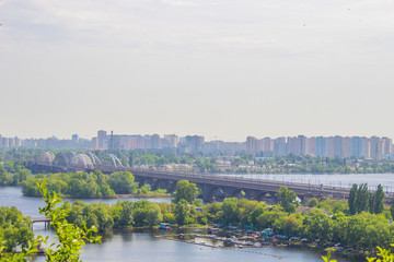 Fototapeta premium View of the city of Kiev from a height. City landscape.