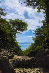 Fototapeta na wymiar Beautiful ocean and island from Seifa-utaki, Okinawa, Japan