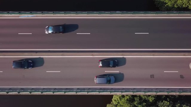 Aerial Topview Road In Nantes