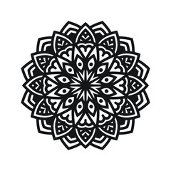 Black and White Mandala Flower Ornament