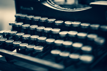 Dirty vintage typewriter keyboard