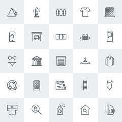 Modern Simple Set of clothes, buildings, housekeeping Vector outline Icons. Contains such Icons as business,  background,  beauty,  egypt and more on white background. Fully Editable. Pixel Perfect.