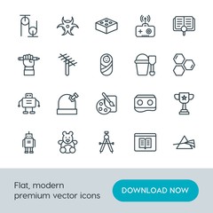 Modern Simple Set of science, education, kids and toys Vector outline Icons. Contains such Icons as championship,  game,  mathematics, toy and more on white background. Fully Editable. Pixel Perfect.