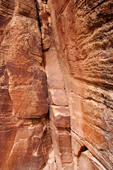 Giant crack in cliffside in the Bears Ears wilderness of the Southern Utah desert