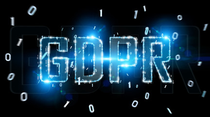 Fototapeta na wymiar Digital GDPR interface 3D rendering