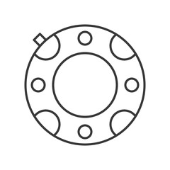 Swim ring, summer and vacation related outline icon