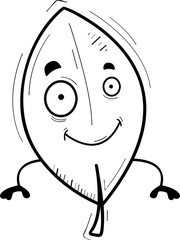 Obraz premium Cartoon Leaf Smiling